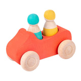 Maxbell Montessori Wooden Car Toy Boys Girls Ages 1-3 Valentines Day Gifts for Kids red car