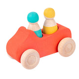 Maxbell Montessori Wooden Car Toy Boys Girls Ages 1-3 Valentines Day Gifts for Kids red car