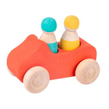Maxbell Montessori Wooden Car Toy Boys Girls Ages 1-3 Valentines Day Gifts for Kids red car