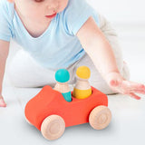 Maxbell Montessori Wooden Car Toy Boys Girls Ages 1-3 Valentines Day Gifts for Kids red car