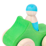 Maxbell Montessori Wooden Car Toy Boys Girls Ages 1-3 Valentines Day Gifts for Kids green car