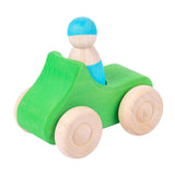 Maxbell Montessori Wooden Car Toy Boys Girls Ages 1-3 Valentines Day Gifts for Kids green car