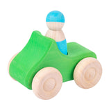 Maxbell Montessori Wooden Car Toy Boys Girls Ages 1-3 Valentines Day Gifts for Kids green car
