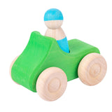 Maxbell Montessori Wooden Car Toy Boys Girls Ages 1-3 Valentines Day Gifts for Kids green car