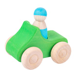 Maxbell Montessori Wooden Car Toy Boys Girls Ages 1-3 Valentines Day Gifts for Kids green car
