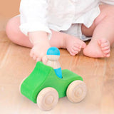 Maxbell Montessori Wooden Car Toy Boys Girls Ages 1-3 Valentines Day Gifts for Kids green car