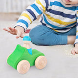 Maxbell Montessori Wooden Car Toy Boys Girls Ages 1-3 Valentines Day Gifts for Kids green car