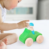 Maxbell Montessori Wooden Car Toy Boys Girls Ages 1-3 Valentines Day Gifts for Kids green car
