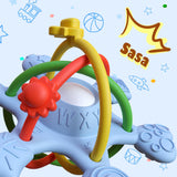 Maxbell Baby Chew Toy Baby Busy Ball for Tactile Training Coordination Concentration blue