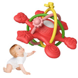 Maxbell Baby Chew Toy Baby Busy Ball for Tactile Training Coordination Concentration red