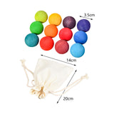 Maxbell 12Pcs Montessori Wooden Ball Toys Educational Counting Toy for Kids Children