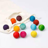 Maxbell 12Pcs Montessori Wooden Ball Toys Educational Counting Toy for Kids Children
