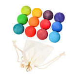 Maxbell 12Pcs Montessori Wooden Ball Toys Educational Counting Toy for Kids Children