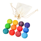 Maxbell 12Pcs Montessori Wooden Ball Toys Educational Counting Toy for Kids Children