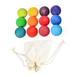 Maxbell 12Pcs Montessori Wooden Ball Toys Educational Counting Toy for Kids Children