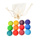 Maxbell 12Pcs Montessori Wooden Ball Toys Educational Counting Toy for Kids Children