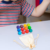 Maxbell 12Pcs Montessori Wooden Ball Toys Educational Counting Toy for Kids Children