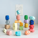 Maxbell Wooden Stacking Stones Balance Stones for Birthday Gift Age 3 4 5 6 Children