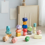 Maxbell Wooden Stacking Stones Balance Stones for Birthday Gift Age 3 4 5 6 Children