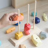 Maxbell Wooden Stacking Stones Balance Stones for Birthday Gift Age 3 4 5 6 Children