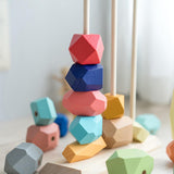 Maxbell Wooden Stacking Stones Balance Stones for Birthday Gift Age 3 4 5 6 Children