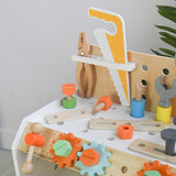 Maxbell Kids Toys Play Workbench Set Wood Wrench Toy Tool Set for Children Babies