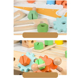 Maxbell Kids Toys Play Workbench Set Wood Wrench Toy Tool Set for Children Babies