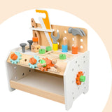 Maxbell Kids Toys Play Workbench Set Wood Wrench Toy Tool Set for Children Babies
