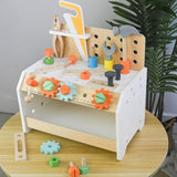 Maxbell Kids Toys Play Workbench Set Wood Wrench Toy Tool Set for Children Babies