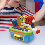 Maxbell Musical Learning Workbench Toy Kids Tool Bench for Boy Birthday Gift Light blue