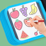 Maxbell Erasable Doodle Book Set Preschool Art Painting Toys for Travel Writing blue