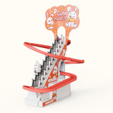 Maxbell Race Track Game Rabbit Set Rabbit Slide Stairs Indoor Toy for Birthday Gifts 6 rabbits