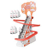 Maxbell Race Track Game Rabbit Set Rabbit Slide Stairs Indoor Toy for Birthday Gifts 6 rabbits