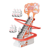 Maxbell Race Track Game Rabbit Set Rabbit Slide Stairs Indoor Toy for Birthday Gifts 6 rabbits