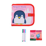 Maxbell Erasable Doodle Book Set Portable Reusable Drawing Book for Game Travel Road Penguin