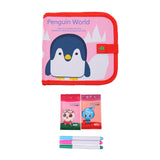 Maxbell Erasable Doodle Book Set Portable Reusable Drawing Book for Game Travel Road Penguin