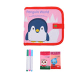 Maxbell Erasable Doodle Book Set Portable Reusable Drawing Book for Game Travel Road Penguin