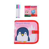 Maxbell Erasable Doodle Book Set Portable Reusable Drawing Book for Game Travel Road Penguin