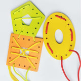 Maxbell Wooden Lacing Cards Kindergarten Fine Motor Skills for Car Airplane Toddlers