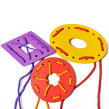 Maxbell Wooden Lacing Cards Kindergarten Fine Motor Skills for Car Airplane Toddlers