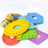 Maxbell Wooden Lacing Cards Kindergarten Fine Motor Skills for Car Airplane Toddlers