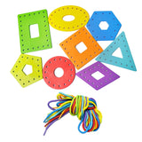 Maxbell Wooden Lacing Cards Kindergarten Fine Motor Skills for Car Airplane Toddlers