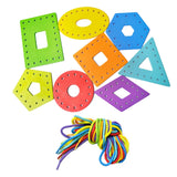 Maxbell Wooden Lacing Cards Kindergarten Fine Motor Skills for Car Airplane Toddlers