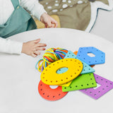 Maxbell Wooden Lacing Cards Kindergarten Fine Motor Skills for Car Airplane Toddlers