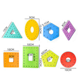 Maxbell Wooden Lacing Cards Kindergarten Fine Motor Skills for Car Airplane Toddlers