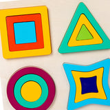 Maxbell Montessori Toy Wooden Shape Peg Puzzles Kids Valentines Gifts for 3 4 5 Kids Style A