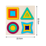 Maxbell Montessori Toy Wooden Shape Peg Puzzles Kids Valentines Gifts for 3 4 5 Kids Style A