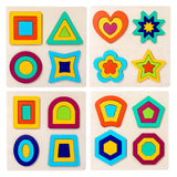 Maxbell Montessori Toy Wooden Shape Peg Puzzles Kids Valentines Gifts for 3 4 5 Kids Style A