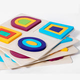 Maxbell Montessori Toy Wooden Shape Peg Puzzles Kids Valentines Gifts for 3 4 5 Kids Style A