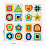 Maxbell Montessori Toy Wooden Shape Peg Puzzles Kids Valentines Gifts for 3 4 5 Kids Style A